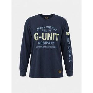 Vintage Y2K G-Unit Heavyweight Raw Material T Shirt Mens Large 50 Cent Navy Blue